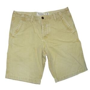 Abercrombie & Fitch Men’s Khaki Chino Shorts Size 32 Casual Flat Front